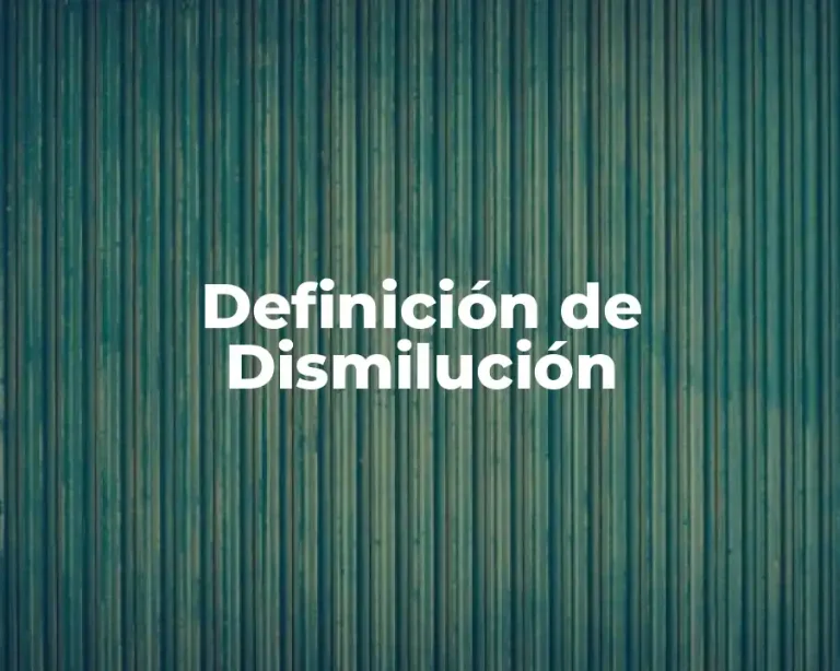 Definición de Dismilución
