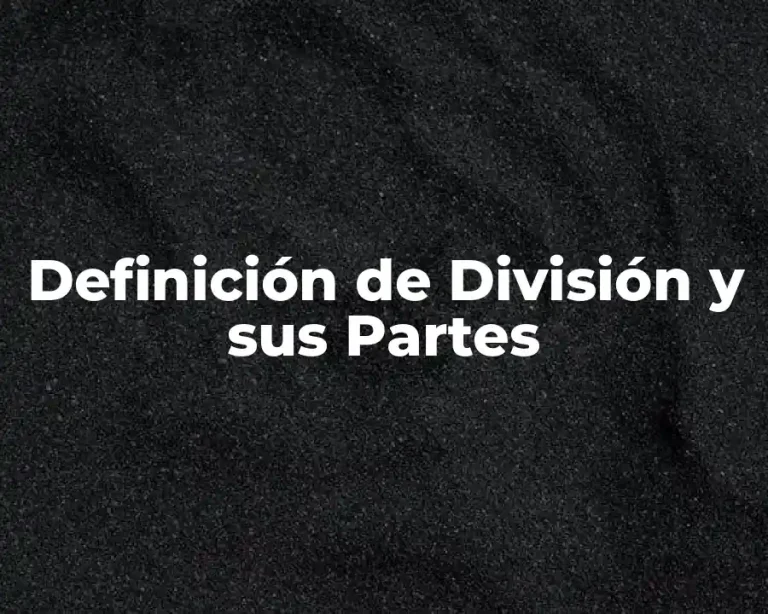 Definición de División y sus Partes