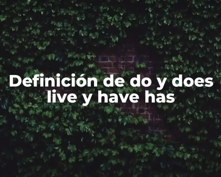 Definición de do y does live y have has