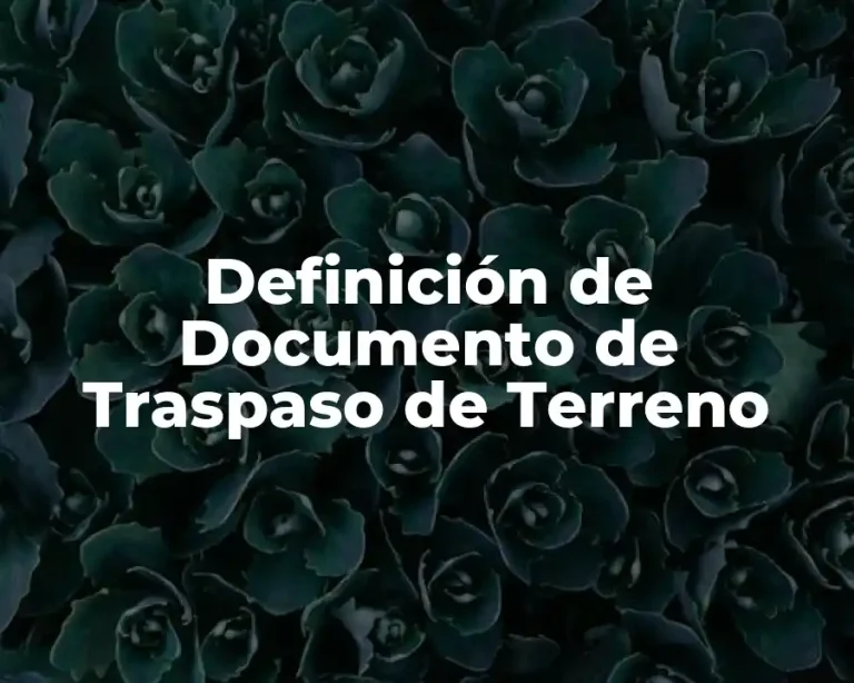 Definición de Documento de Traspaso de Terreno