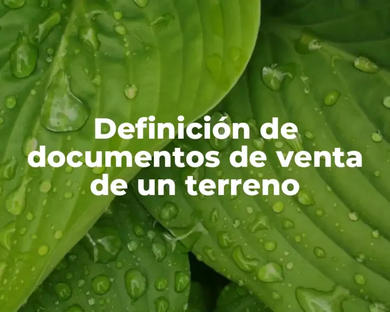 Definición de documentos de venta de un terreno