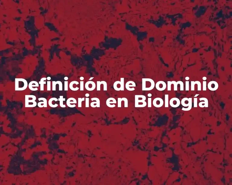 Definición de Dominio Bacteria en Biología