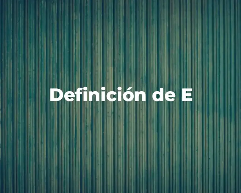 Definición de E
