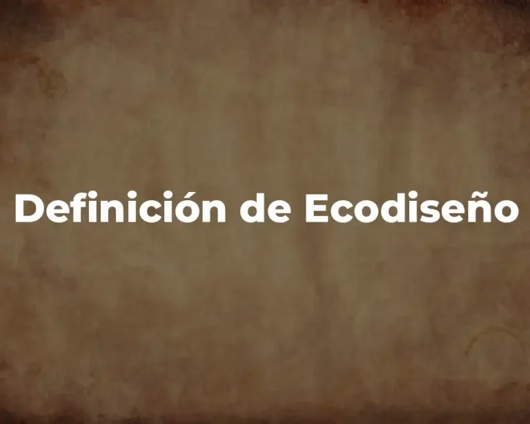Definición de Ecodiseño
