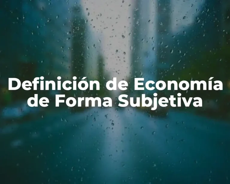 Definición de Economía de Forma Subjetiva