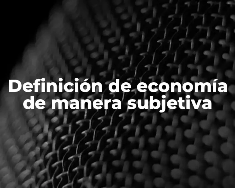 Definición de economía de manera subjetiva