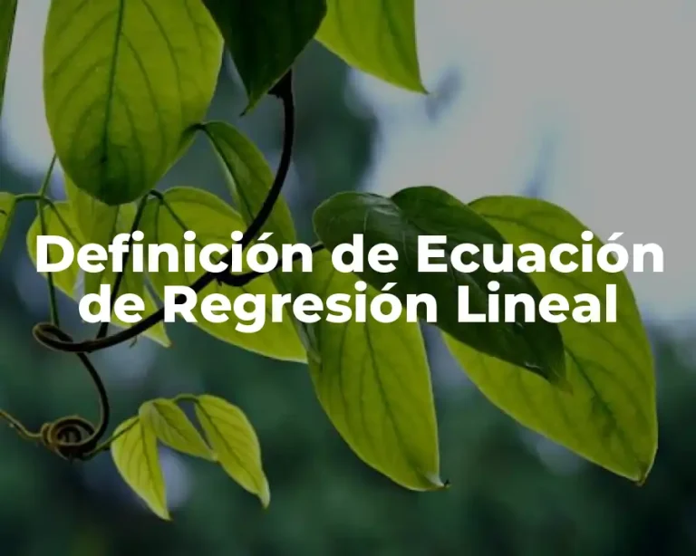 Definición de Ecuación de Regresión Lineal