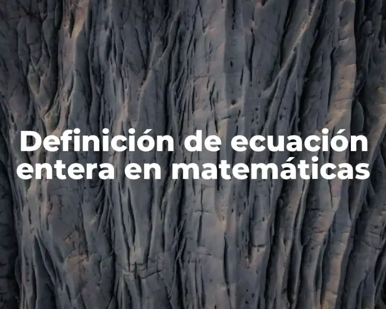 Definición de ecuación entera en matemáticas