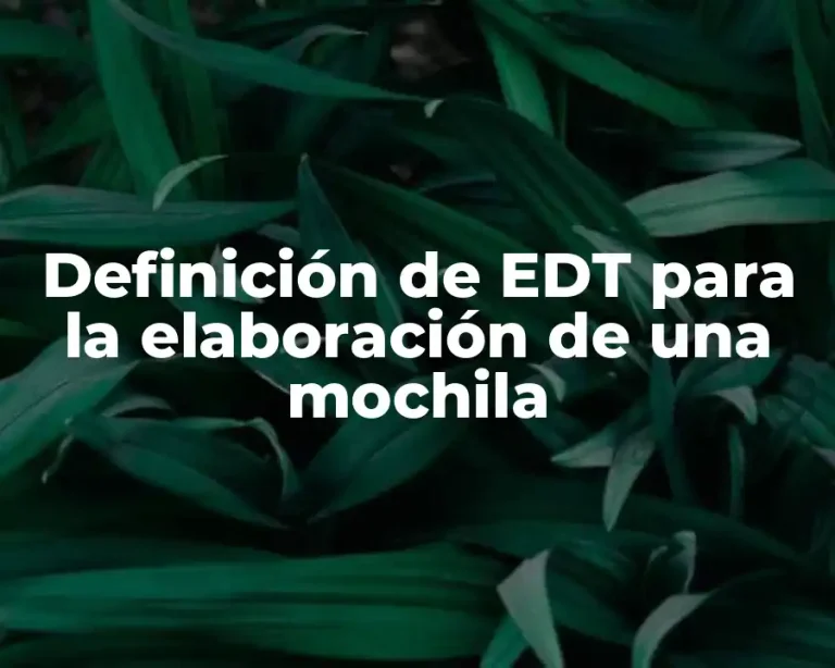 Definición de EDT para la elaboración de una mochila