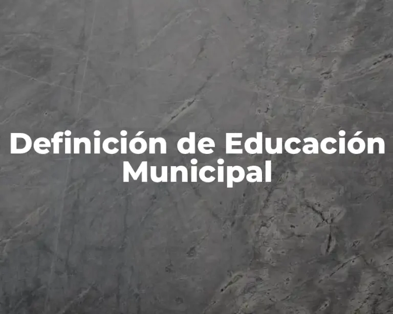 Definición de Educación Municipal