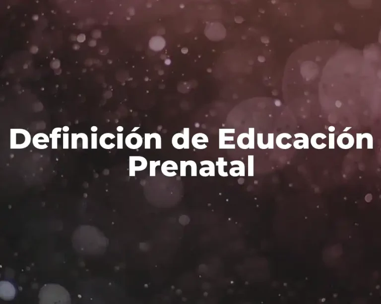Definición de Educación Prenatal