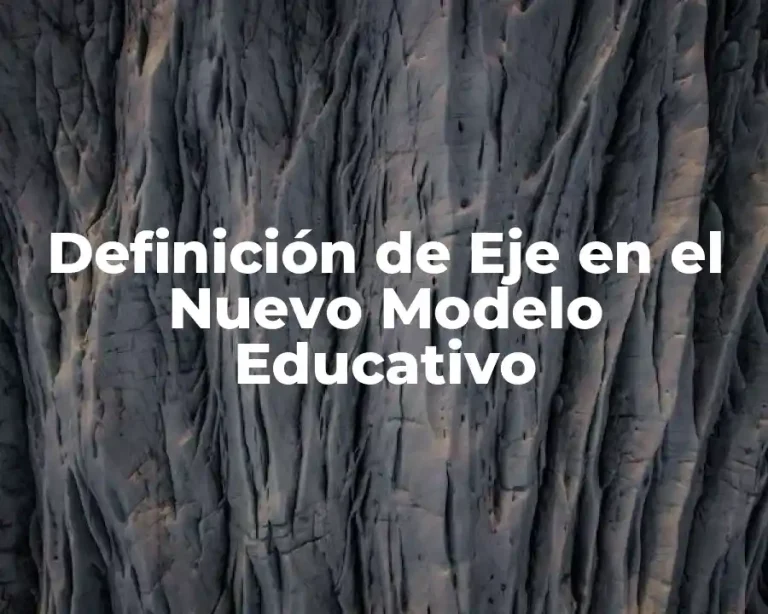 Definición de Eje en el Nuevo Modelo Educativo