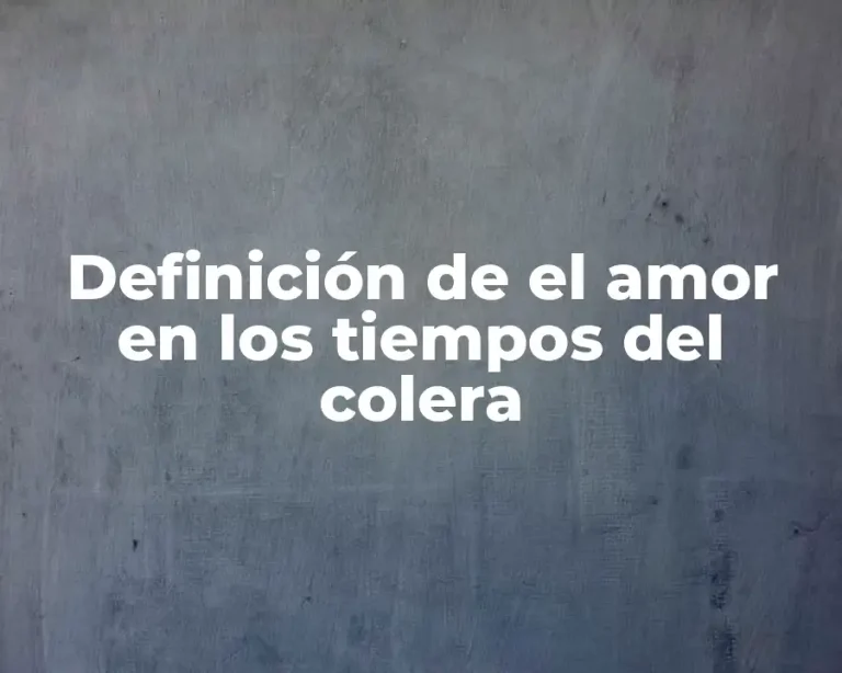 Definición de el amor en los tiempos del colera