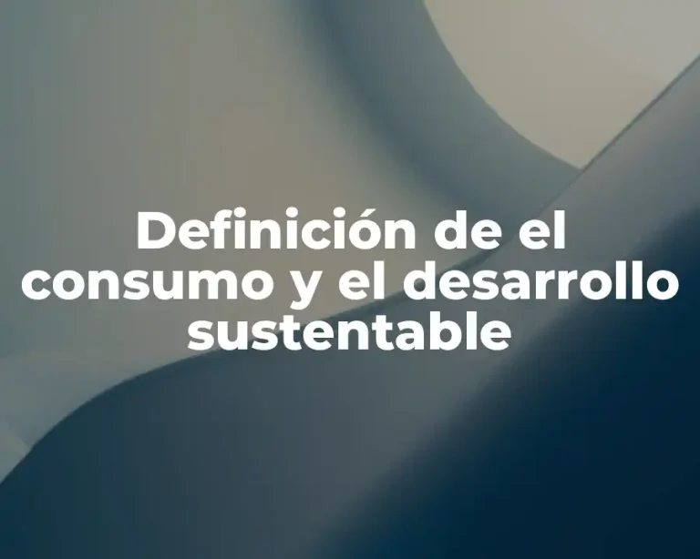 Definición de el consumo y el desarrollo sustentable