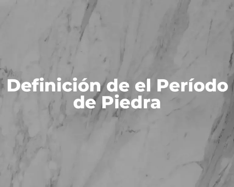 Definición de el Período de Piedra