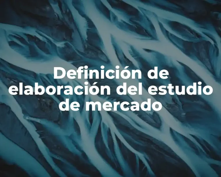 Definición de elaboración del estudio de mercado