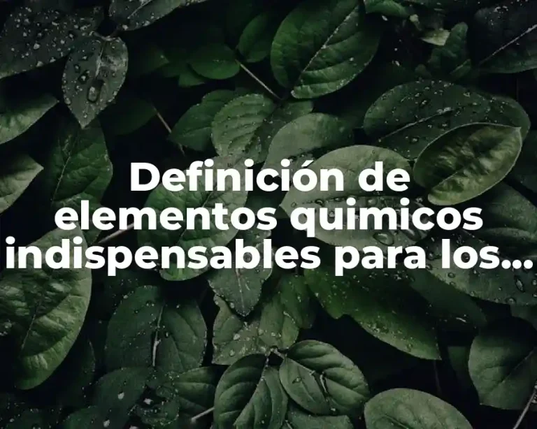 Definición de elementos quimicos indispensables para los seres vivos
