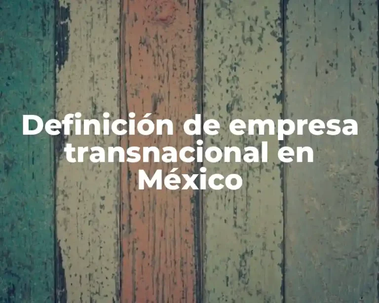 Definición de empresa transnacional en México