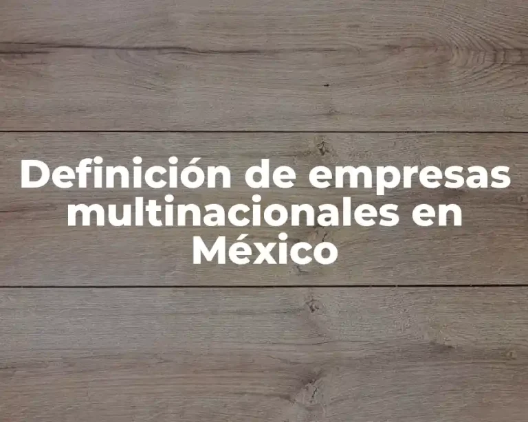 Definición de empresas multinacionales en México