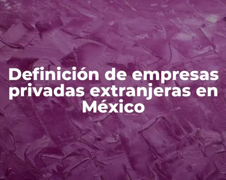 Definición de empresas privadas extranjeras en México