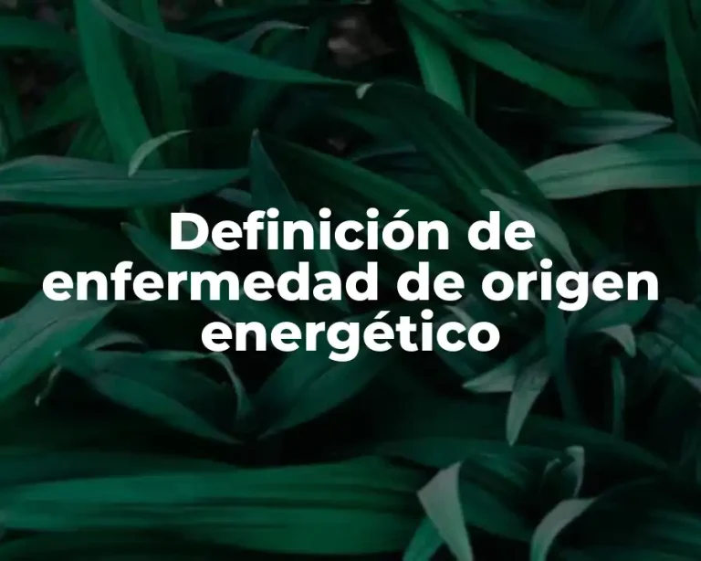 Definición de enfermedad de origen energético