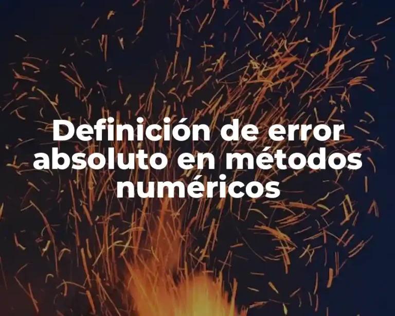 Definición de error absoluto en métodos numéricos