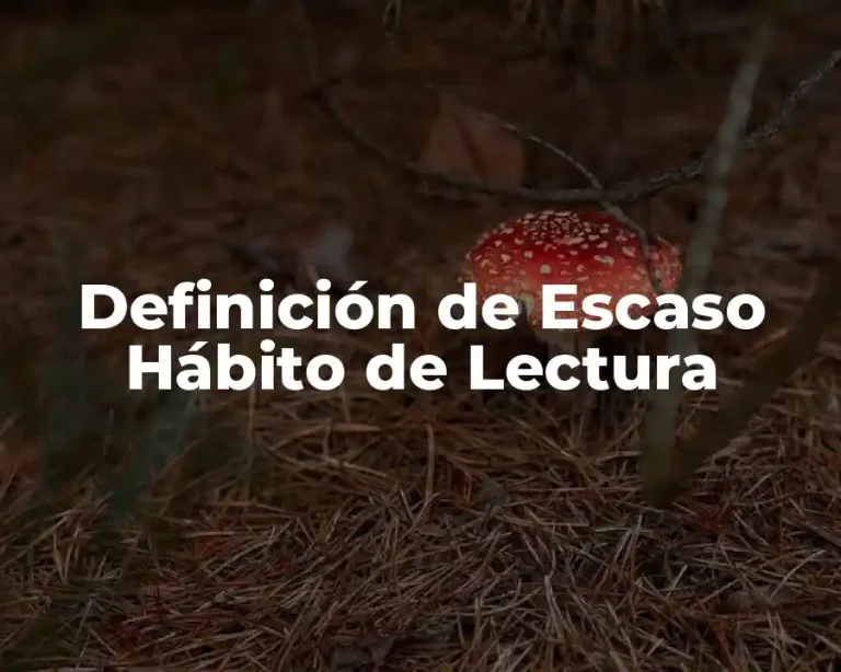 Definición de Escaso Hábito de Lectura