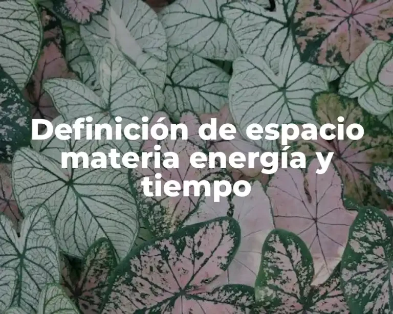 Definición de espacio materia energía y tiempo