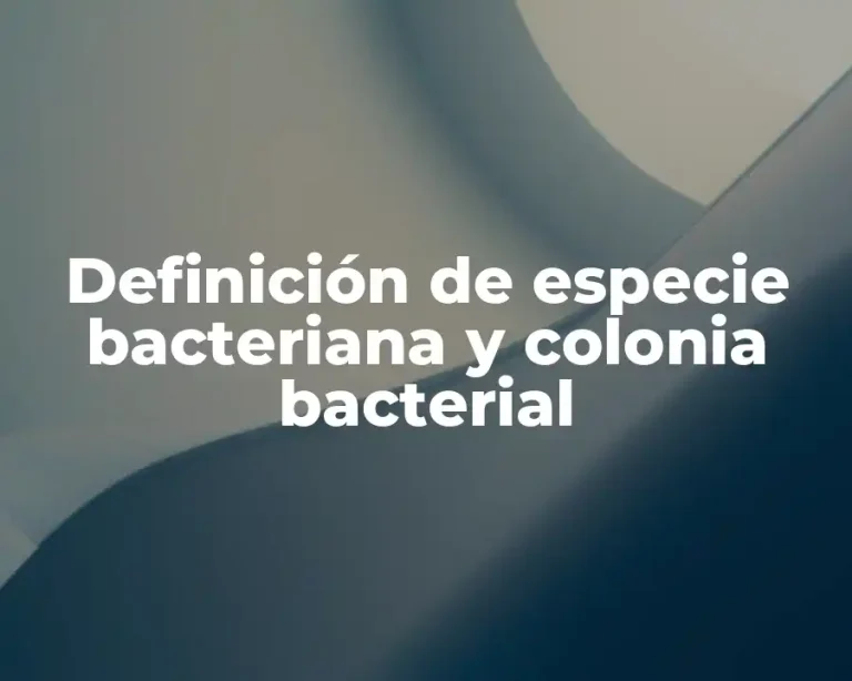 Definición de especie bacteriana y colonia bacterial