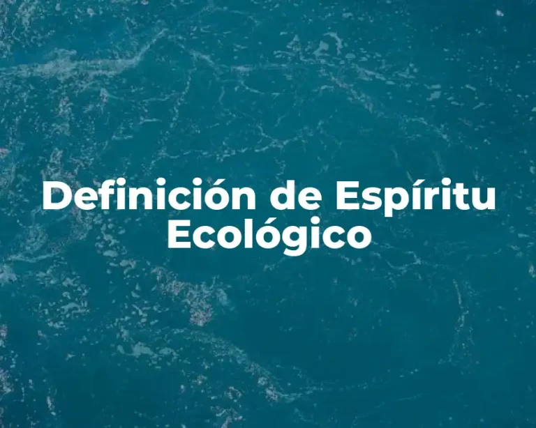 Definición de Espíritu Ecológico