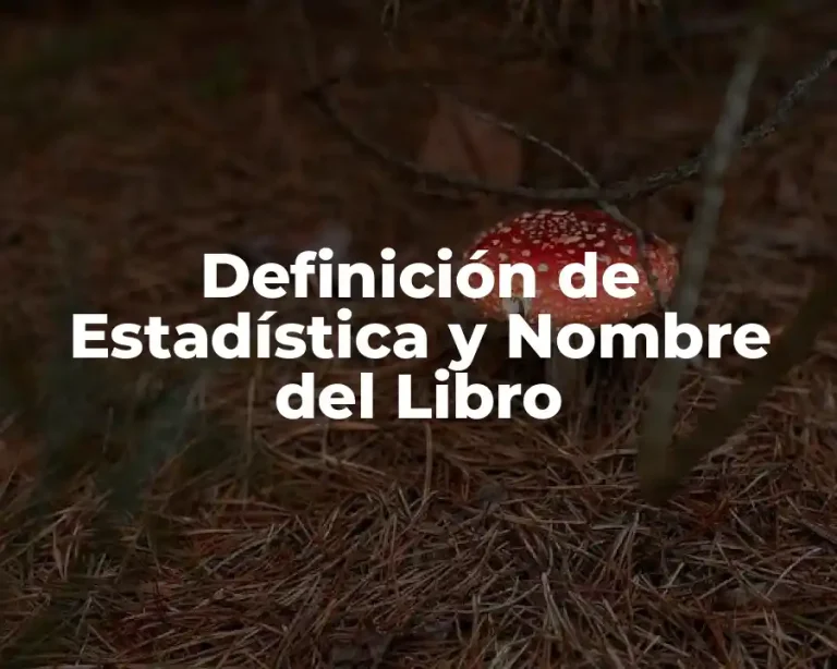 Definición de Estadística y Nombre del Libro