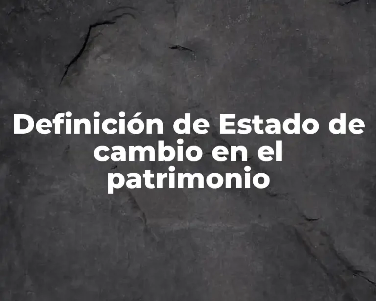 Definición de Estado de cambio en el patrimonio