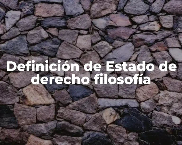 Definición de Estado de derecho filosofía