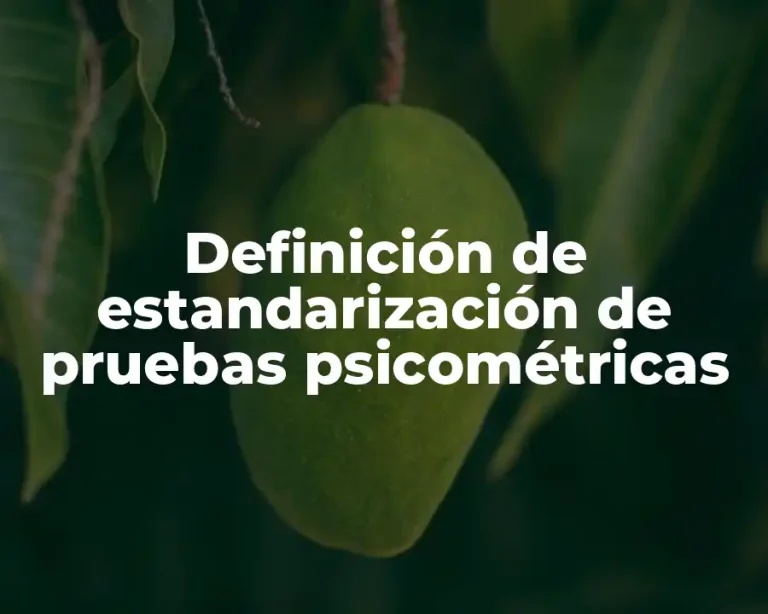 Definición de estandarización de pruebas psicométricas