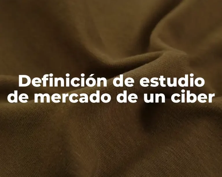 Definición de estudio de mercado de un ciber