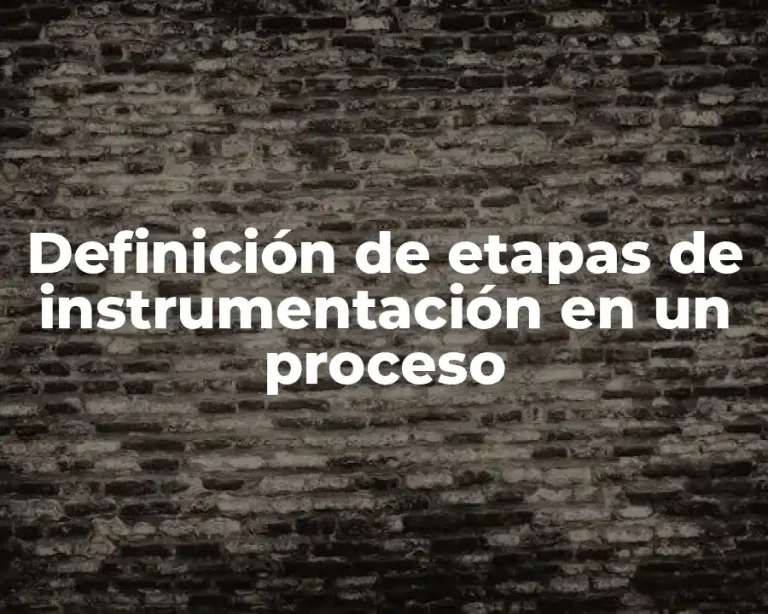 Definición de etapas de instrumentación en un proceso