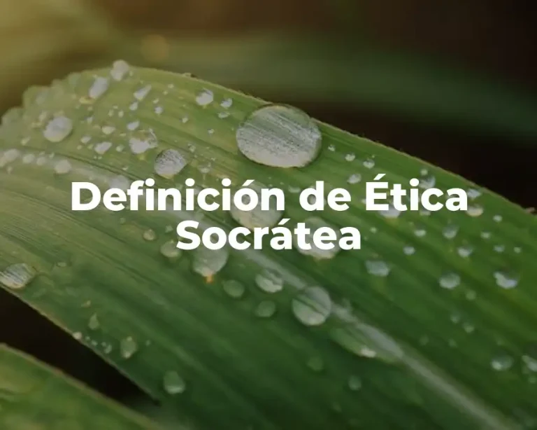 Definición de Ética Socrátea
