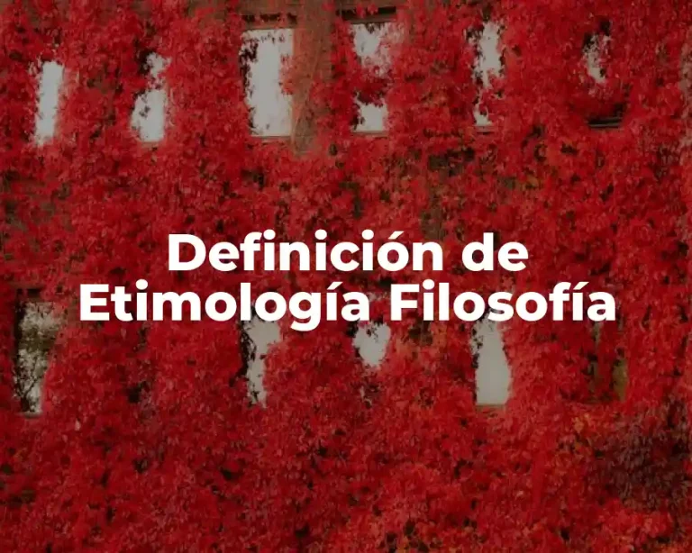 Definición de Etimología Filosofía