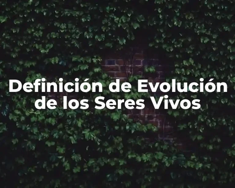 Definición de Evolución de los Seres Vivos