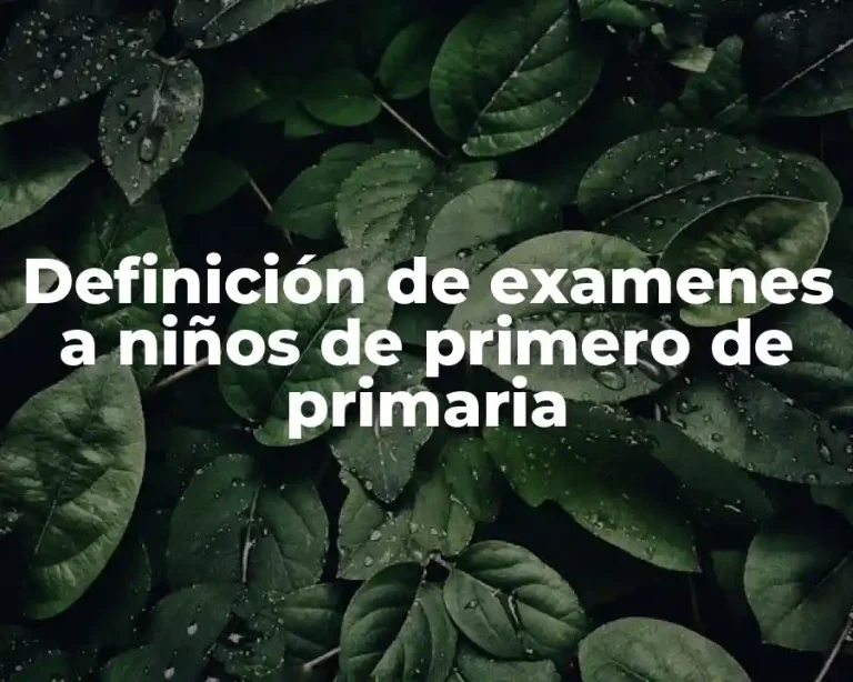 Definición de examenes a niños de primero de primaria