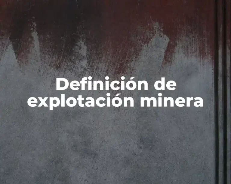 Definición de explotación minera