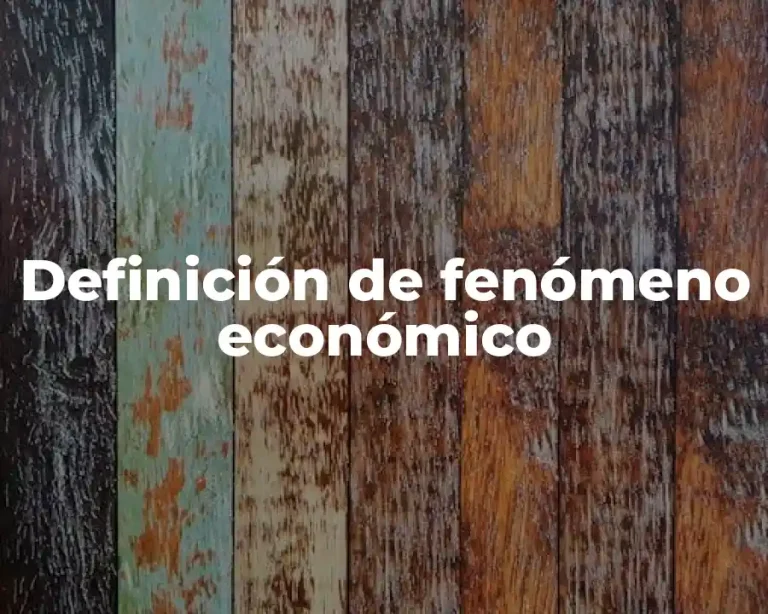 Definición de fenómeno económico
