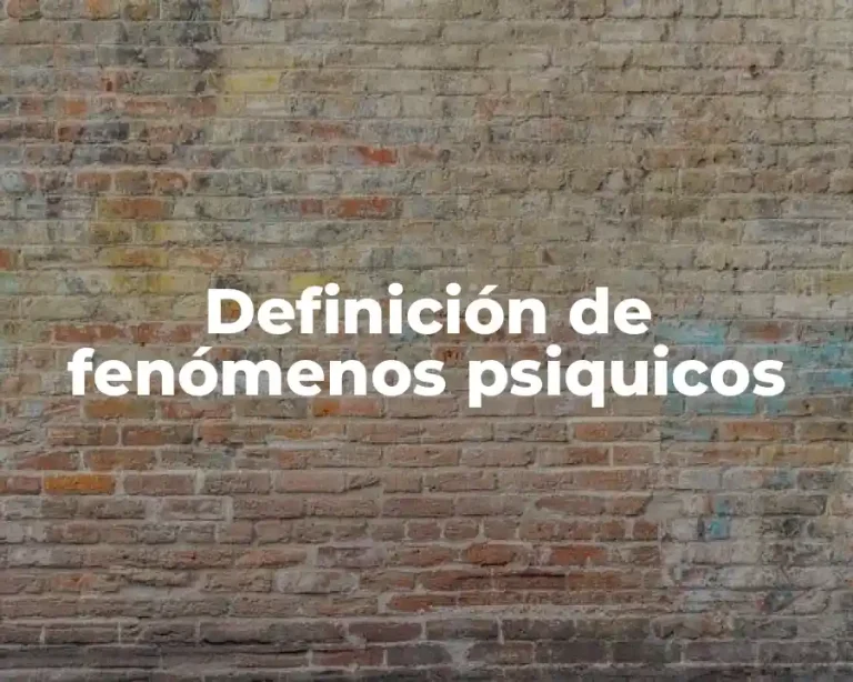 Definición de fenómenos psiquicos