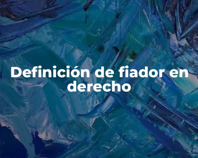 Definición de fiador en derecho