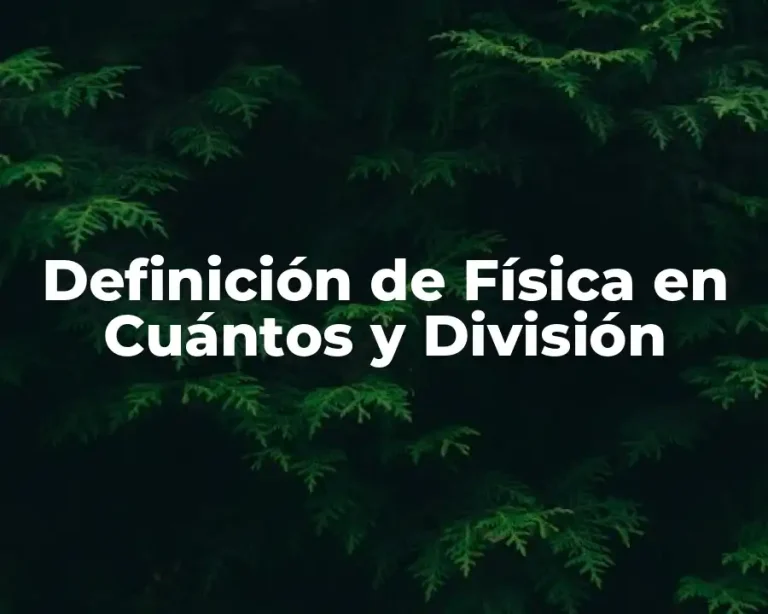 Definición de Física en Cuántos y División