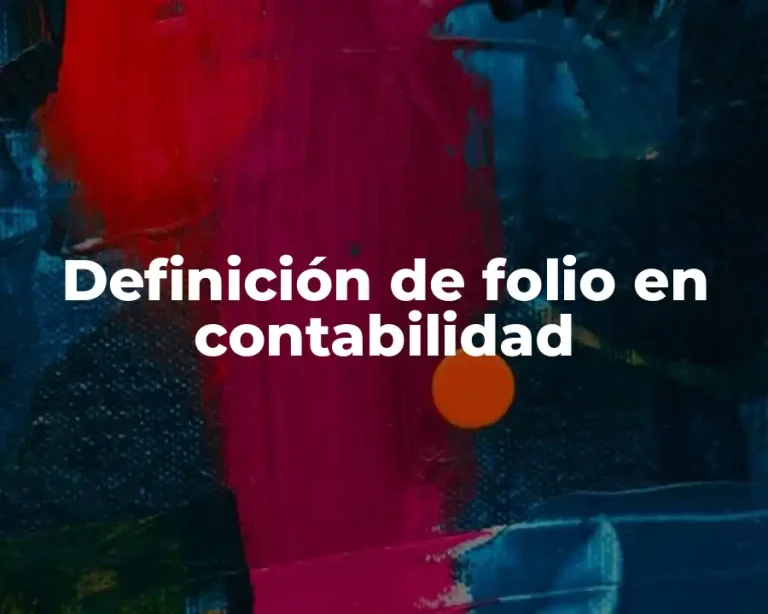 Definición de folio en contabilidad