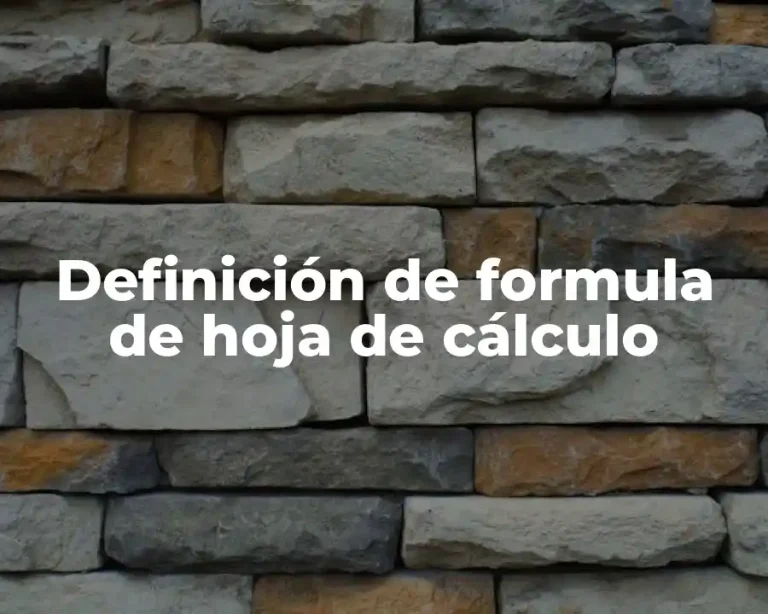 Definición de formula de hoja de cálculo