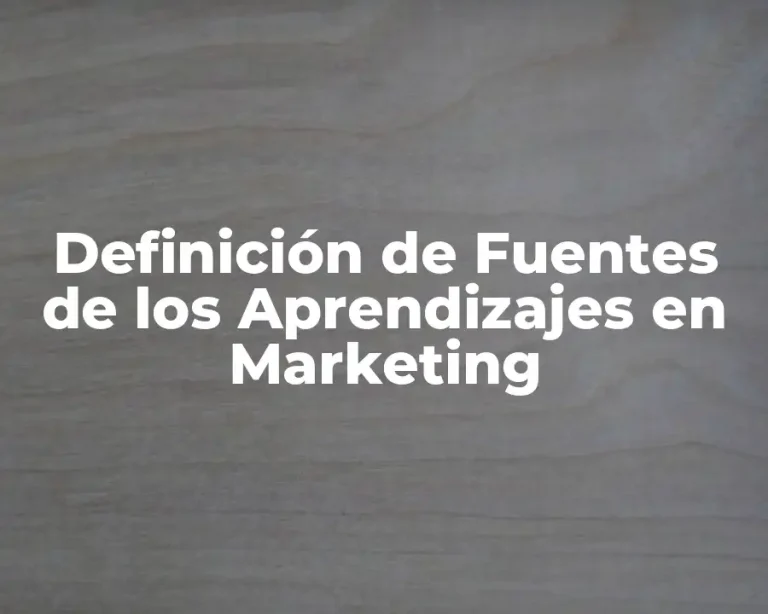 Definición de Fuentes de los Aprendizajes en Marketing