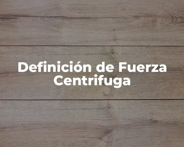 Definición de Fuerza Centrifuga