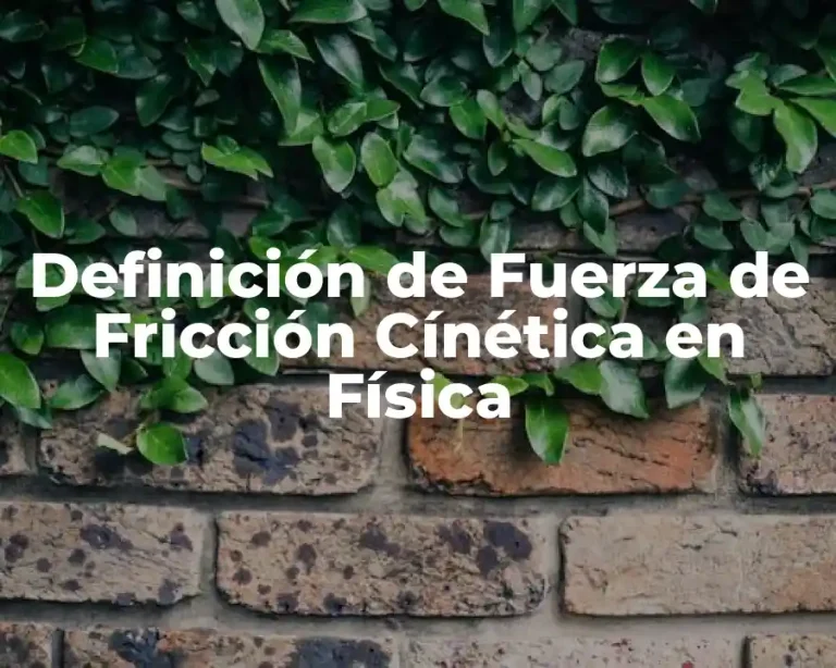 Definición de Fuerza de Fricción Cínética en Física